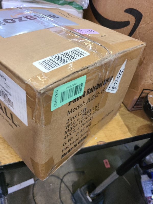 Photo 1 of 2 Inch Heavy Duty Ratchet Straps, 15ft Tie Down Straps Ratchet with Double J Hook, 10000lbs Breaking Strength, Cargo Ratchet Straps for Moving Motorcycle, Trailer & Trucks (4 Pack)