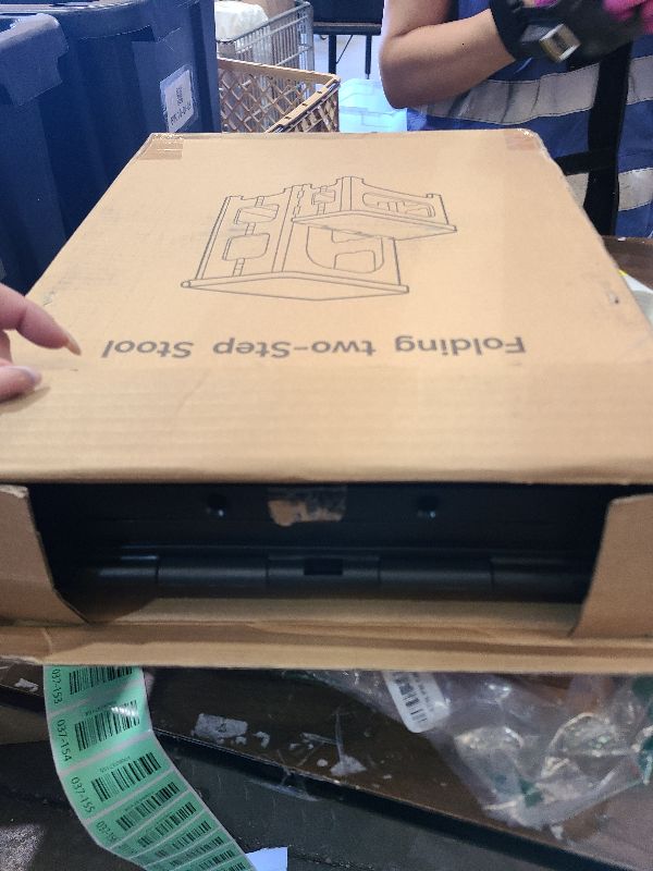 Photo 1 of 2-Step Folding Stool, Non-Slip Folding Step Stool Plastic Steps Ladder, Portable Bedside Step Stool, Hold up to 300 lbs, Lightweight & Foldable Step Ladder for Kitchen Toilet Office Home RV-Black