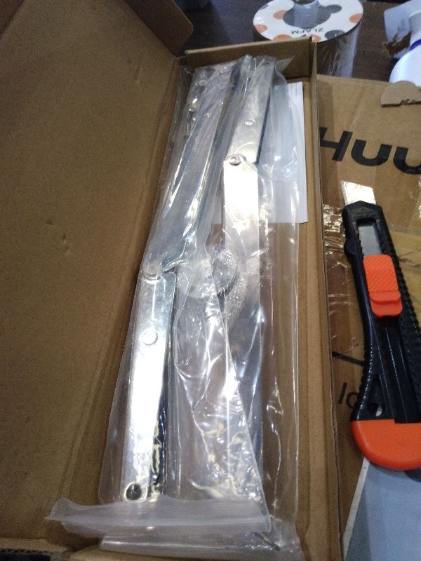 Photo 1 of 2 Pack | 150N Gas Strut Spring Hinges for Heavy Lids to Keep Stay, Slow Down and Soft Close, Hydraulic Hinges for Toy Box Chest, Bench, Toolbox and Basement Floor Door.