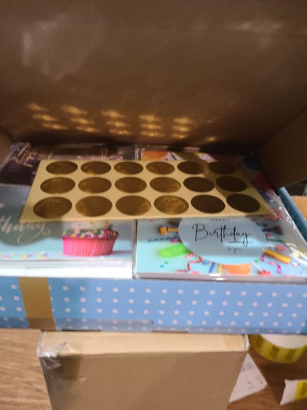 Photo 1 of 160 Birthday Cards Bulk with Short Generic Message Inside, Birthday Cards with Envelopes 4 x 6 inches, 20 Unique Designs, for Family, Group,Office, Business, Cards in Box