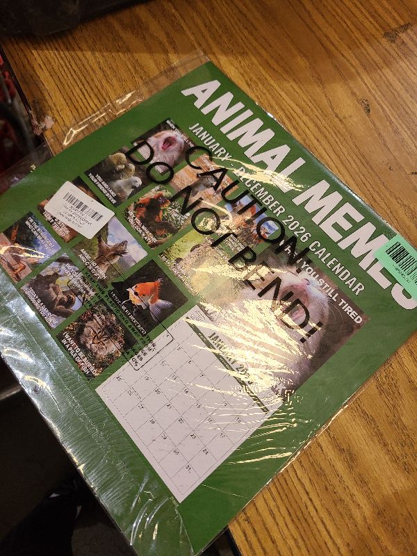 Photo 1 of 2026 Wall Calendar - 2026 Calendar Funny with Animal Memes, Jan. 2026 - Dec. 2026, 12" x 24" (Open), Animal Calendar for Kids/Teen, Unruled Blocks, Thick Paper