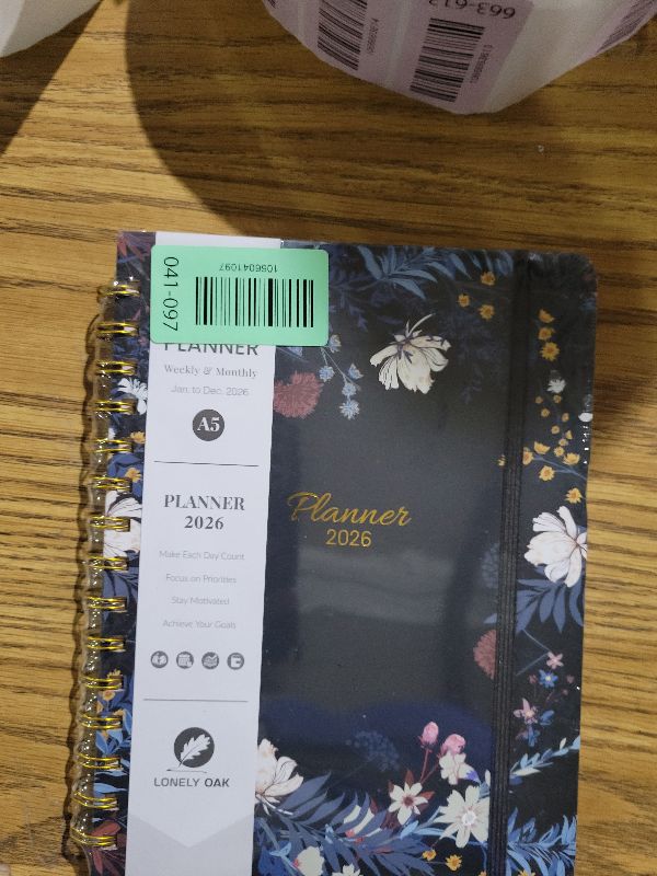 Photo 1 of 2026 Planner, A5 Weekly and Monthly Planners with Tabs, Spiral Bound Daily Calendar 2026 Planner, Agenda Organizers from Jan. to Dec., Hardcover Habit Tracker Journal 6.18" x 8.5"(Black Bloss)