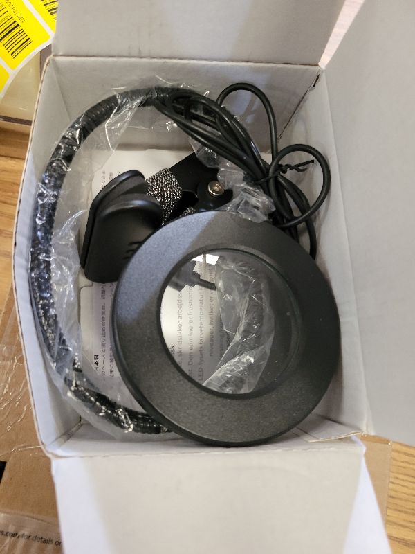 Photo 1 of 10X Magnifying Glass with Light and Timer, 2 in 1 Magnifying Desk Lamp, 3 Color Modes 10 Dimmable Brightness, Flexible Gooseneck Magnifier with Light for Craft Hobby Sewing Close Work(No Adapter)