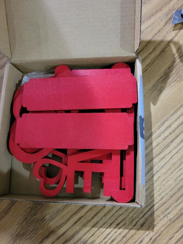 Photo 1 of 2 Pack Valentine Napkin Holder for Table - Red Wooden LOVE Heart Napkin Stand - Rustic Valentines Day Napkin Holder Kitchen Decor for Home, Wedding, Restaurant, Party (5.7 x 5.6 Inch)