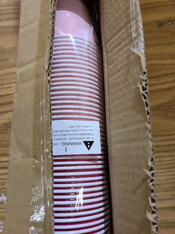 Photo 1 of 12 Oz Pink Disposable Cups -50 Pcs Party Cups Pink Plastic Cups for Valentine's Day Wedding Birthday Picnic Festive Celebrations (25 Pcs Pink+25 Pcs Hot Pink)
