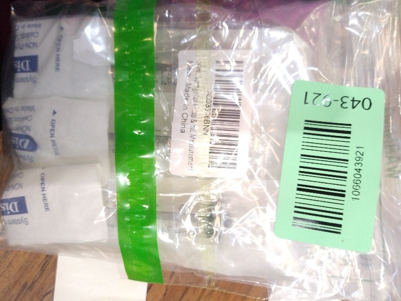 Photo 1 of 10mL Syringe for Liquid, Food, Oral, Scientific Labs, Measurement, Dispensing, Press-In Adapter, Craft, Big Tip with Cap- 3 Pack 10ml Syringes with tsp & mL Measurement