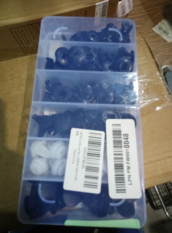 Photo 1 of 100 Pcs Bumper Clips Car Clips Plastic Rivets Fasteners Push Retainer Kit with Sizes Auto Push Pin Rivets Set