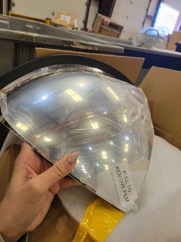 Photo 1 of 18" 1/4 Acrylic Quarter Dome Security Mirror – 90 Degree Convex Corner Safety Mirror for Blind Spot Elimination in Warehouses, Offices, Retail Stores, and Parking Garages (1, 18 Inch)