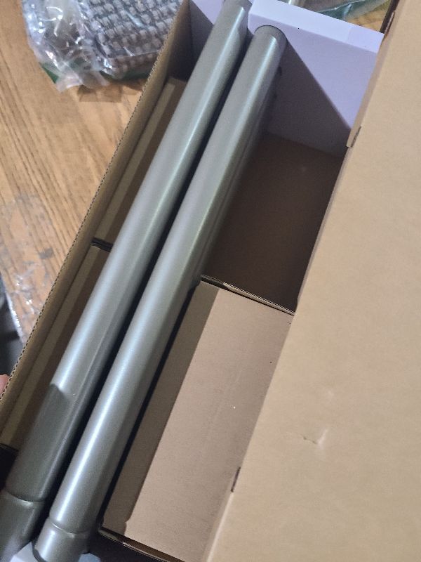 Photo 1 of 2 Pack Adjustable Curtain Rods for Windows, USFOOK 7/8 inch Antique Silver Curtain Poles 32 to 58 inch with Brackets, Splicing Decorative Drapery Rods with Square End