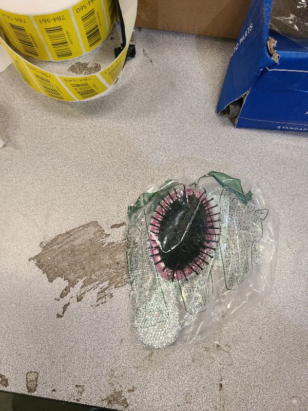 Photo 1 of 1 Pack Rhinestone Hair Brush Detangling Bling Detangle Massage Sparkle Compact Comb Crystal Air Cushion for Women Wet Dry (Silver-Small-Round)