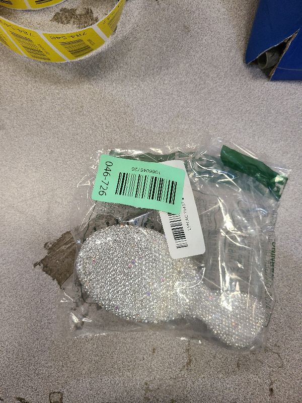 Photo 1 of 1 Pack Rhinestone Hair Brush Detangling Bling Detangle Massage Sparkle Compact Comb Crystal Air Cushion for Women Wet Dry (Silver-Small-Round)