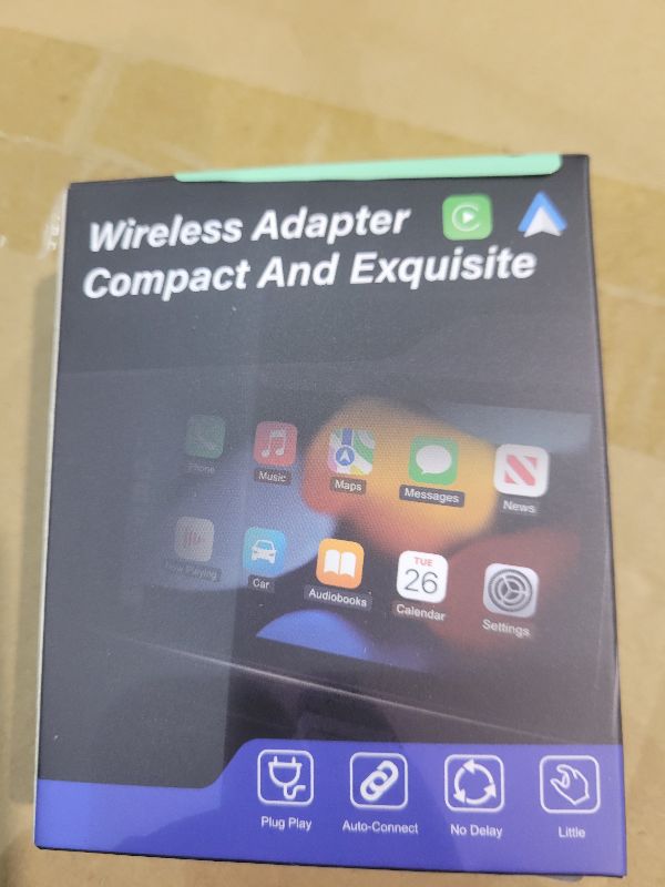 Photo 1 of 2026 Aimoon Mini Wireless CarPlay Adapter Upgrade Wired to Wireless for CarPlay & Android Auto Plug and Play Fast Auto-Reconnect Stable Control Zero Delay Car Play for iPhone iOS 10+ Android 11+