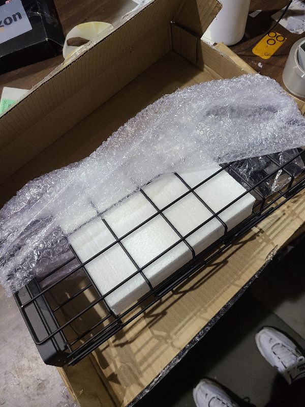 Photo 1 of 15.7” Under Desk Cable Management Tray, No Drill Steel Cable Tray Organizers, Wire Management Tray Cable Rack with Clamp Mount, Metal Under Desk Tray with Wire and Cord Organizer (Black, 1 Pack)