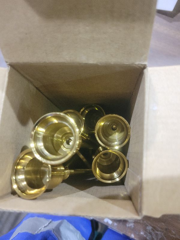 Photo 1 of 2 Sets(6 Pcs) Brass Gold Metal Taper Candle Holders Candlestick Holders, Vintage Modern Decorative Centerpiece Candlestick Holders for Table Mantel Wedding Housewarming Gift