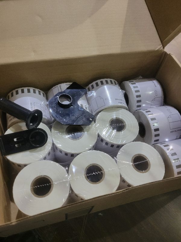 Photo 1 of 12 Rolls DK2205 (2.4 in X 100 Ft) Shipping Address Labels, Compatible with Brother QL-800 QL 600 810W 820nwb 1110NWB Printer, Replacement Continuous Labels