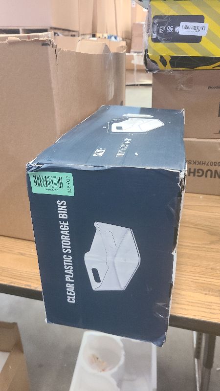 Photo 1 of 12 PACK Multi-Use Clear Plastic Storage Bins for Organizing w/Labels - Home, Kitchen, Pantry, Bathroom, Office, Cabinet Shelf Organizer Bins - SOHO Collection, RV, Fridge Organization Containers - L