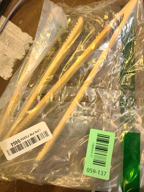 Photo 1 of 2 Pieces Natural Bamboo Toaster Tongs,9.8-Inch Long Bamboo Toast Tongs with Anti-slip Design,Heat-Resistant Tongs for Cooking and Serving