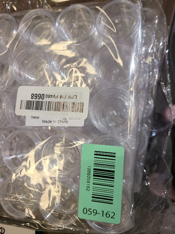 Photo 1 of 10 Gram 100 Count Sample Containers, Small Plastic Containers with Lids, Empty Sample Jars with Labels and Mini Disposable Spatulas(Clear Lid)