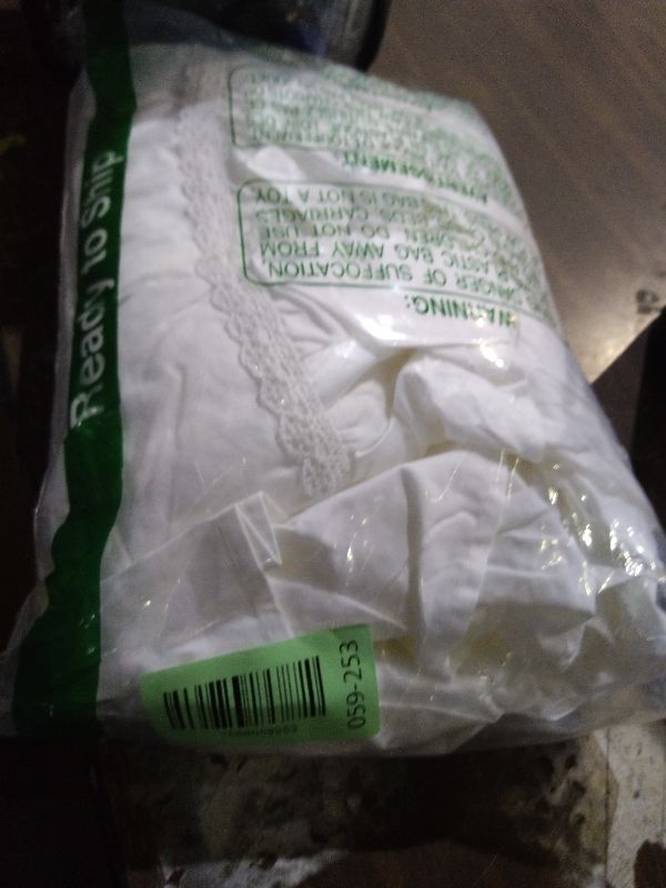 Photo 1 of 2-Pack Bright White Pillow Shams Pillowcases with Ruffles Cotton King Size 20"X36"