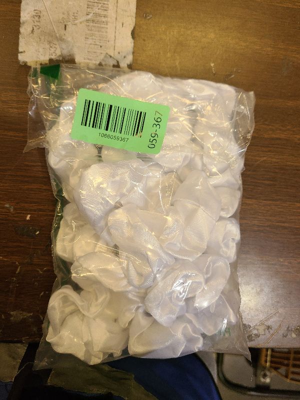 Photo 1 of 12PCS LED Hair Scrunchies Light Up White Scrunchies,Satin Ponytail Holder Glow in the Dark Hair Accessories Neon Rave Party Supplies