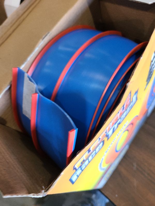 Photo 1 of 15 Ft Flexible Race Track for Kids – Portable Car Race Track Starter Set with Suction Cups, Rolls Up Easy, Compatible with 1/64 Diecast Cars, Birthday Gift for Boys & Girls Ages 3+ (Blue&Red)