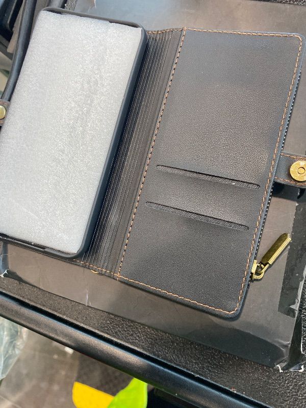 Photo 1 of **MISSING PARTS - Missing the strap**
Defencase Compatible with Samsung Galaxy S22 5G Case Wallet with RFID Blocking Card Holder for Women Men, PU Leather Magnetic Snap Flip Zipper Strap Wallet Phone Case Fit for Galaxy S22 5G 6.1", Black