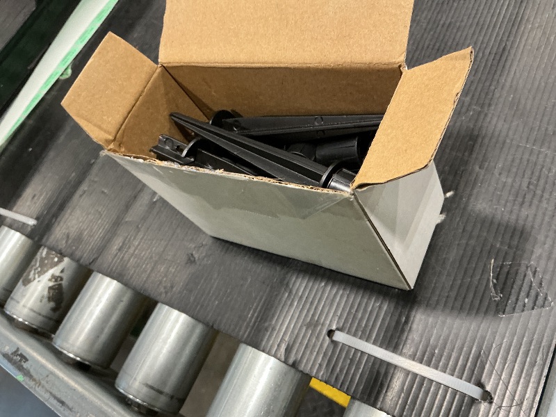 Photo 1 of RTNLIT Metal Solar Light Stakes Replacement, Outdoor Ground Spikes for Garden Landscape Yard Pathway Patio Lamp Pole, 0.75 x 5.3 inch (Pack of 10, Black)