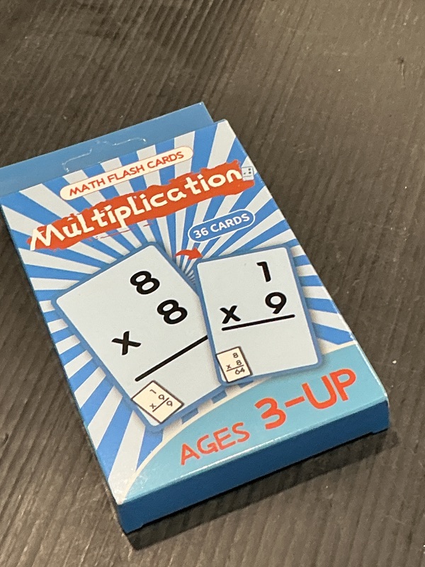 Photo 1 of ***LETTERS ONLY*** Limque 1-12 Math Flash Cards with 6 Dry Erase Pens, 15Pcs Big Multiplication Flash Cards + 36 Pcs Random Double-Sided Multiplication Practice Cards, Educational Math Flashcards for Kids Ages 6+