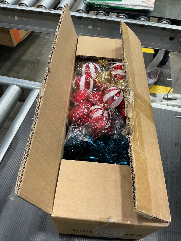 Photo 1 of [ Timer & 12 Modes ] 3 Ft Blue Christmas Tree with DIY 50 Warm White & Multi Color Lights 15 Ball Ornaments 3D Star Remote Control Battery Operated Pencil Full Tree Xmas Christmas Decorations Table