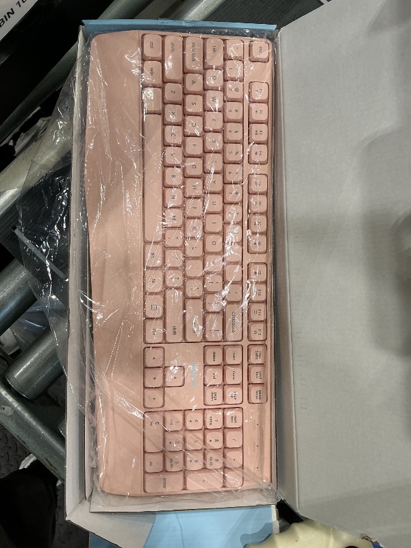 Photo 1 of **Missing USD Plug**
PHILIPS Wireless Keyboard and Mouse Combo-Ergonomic Keyboard and Mouse Wireless Combo with Silent Design,Plug n' Play,Sleep Mode and 2.4GHz Keyboard for Mac, Windows, Laptop-Pink