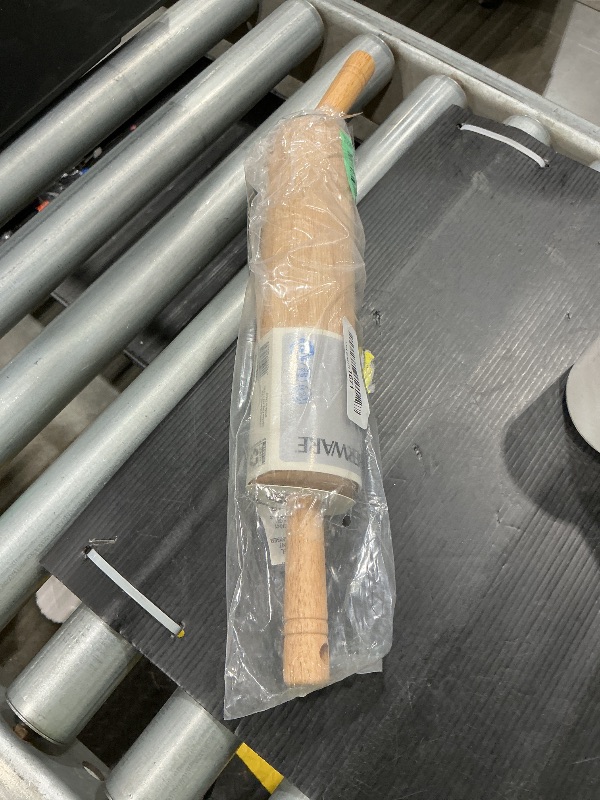 Photo 1 of ***MAJOR DAMAGE*** ***READ CLERK NOTES*** FARBERWARE Classic Wood Rolling Pin, 18-Inch Hardwood Dough Roller for Baking Pizza, Pies, Pastry and Cookies, Ergonomic Handles, Kitchen Essential