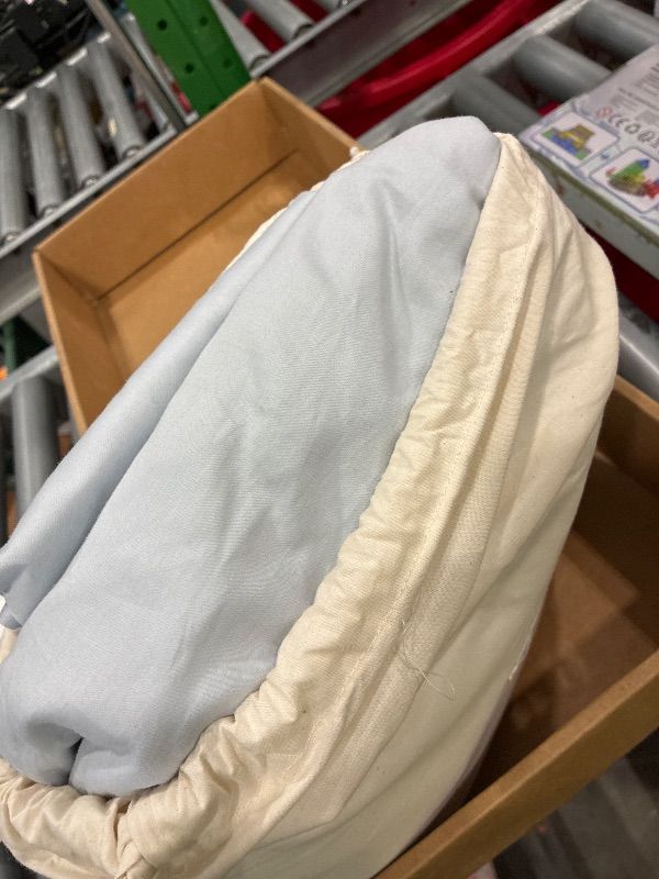 Photo 1 of **SEE CLERK NOTES**Double Stitch 100% Organic Cotton Duvet Cover - Soft 3 Piece Bedding Set King Size, 300 TC Luxury Hotel Sateen Weave, GOTS Certified Long Staple Cotton, Made in India, Gray Blue