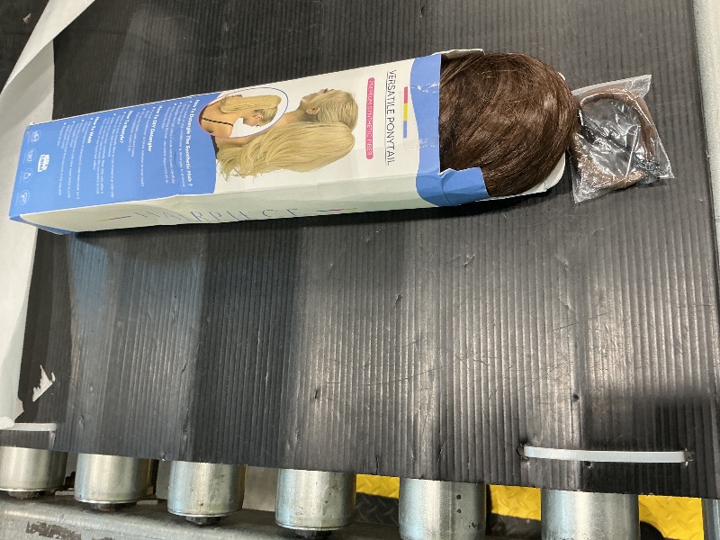 Photo 1 of **MINOR DAMAGE - USED**
youngways Clip in Ponytail Extension Medium Brown 18 Inch Pony Tails Hair Extensions for Women Long Straight Curly Tail Ponytail Hair piece Synthetic Fake Versatile Pony