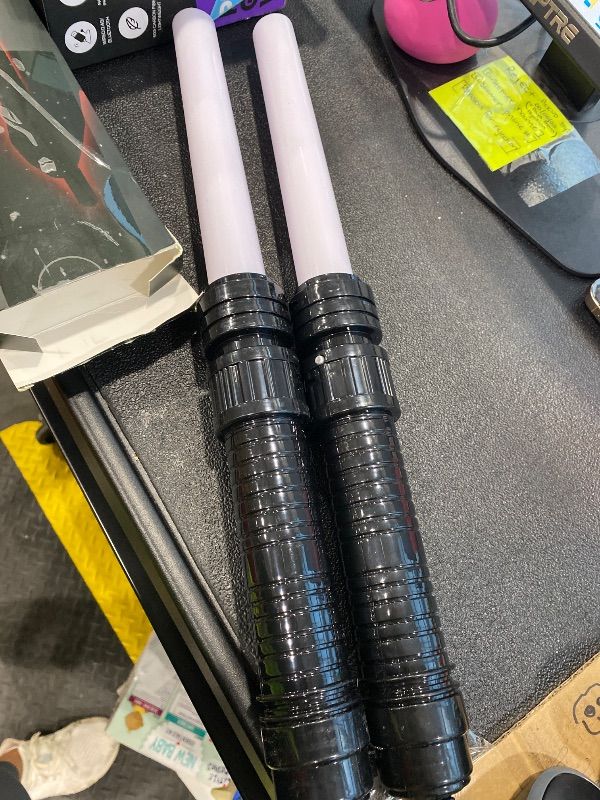 Photo 1 of **UNTESTED**
KVPFEA Lightsaber Light Saber for Kids Adults - Dueling Lightsabers with 20 Colors, 3 Modes, Light-Up Sound, Safe LED Blades, Durable Hilt, USB Rechargeable, Halloween Christmas Birthday Gifts(Balck)