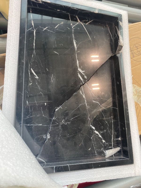 Photo 1 of **SEE NOTES AND PHOTOS**Marble Bathroom Vanity Tray, Natural Luxury Vanity Home Kitchen Bathroom Table Tray, Stone Decorative Countertop Dresser Trays for Key Coffee Perfume Jewelry Makeup (Black Marquina, 12"x 8" x1.2")