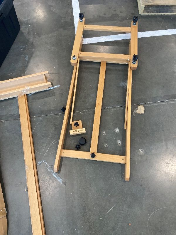 Photo 1 of **UNKNOWN MISSING PIECES**MEEDEN Easel Stand for Painting and Display, Adjustable H Frame Floor Art Easel for Drawing, Heavy Duty Beech Wood Hold Canvas up to 146", 4 Wheels & Storage Tray - Professional for Sign, Studio