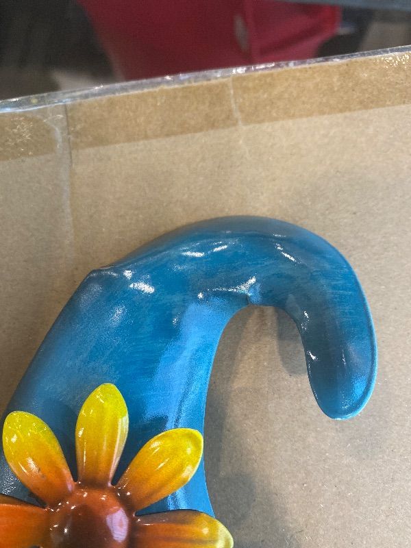 Photo 1 of ***MAJOR DAMAGE*** ***READ CLERK NOTES*** HOBYLUBY Gnome Outdoor Clock with Thermometer & Humidity, 14.5'' Quartz Outdoor Wall Clock Silent No-Ticking for Patio, Living Room, Kitchen