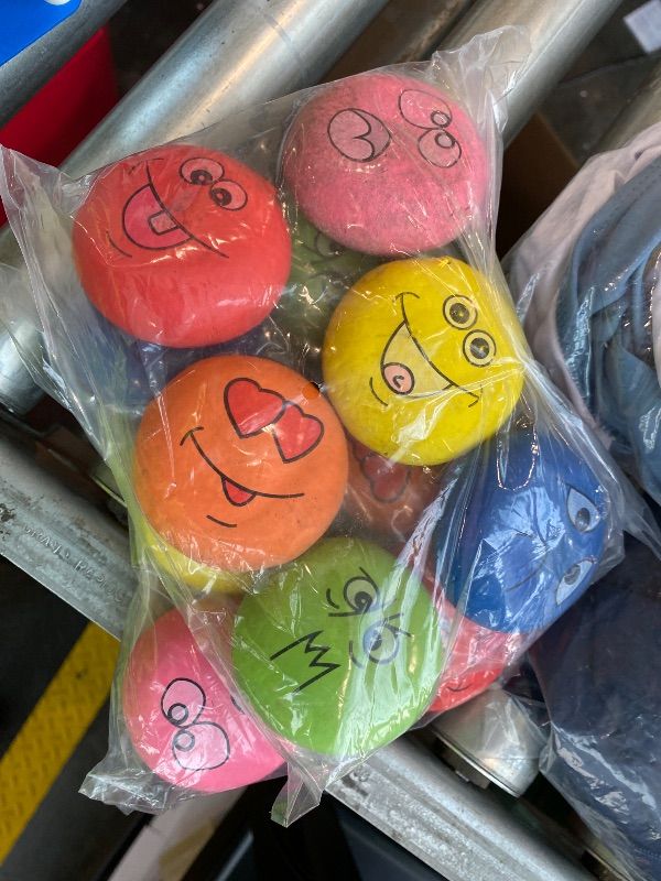 Photo 1 of ***READ CLERK NOTES*** Hungdao 12 Pcs Squeaky Dog Toys Latex Rubber Squeaky Ball Smile Face Emoticon Dog Toys Chewing Interactive Ball Bulk Puppy Lovers Gift for Small Medium Pets Doggie Training(Lively Style)