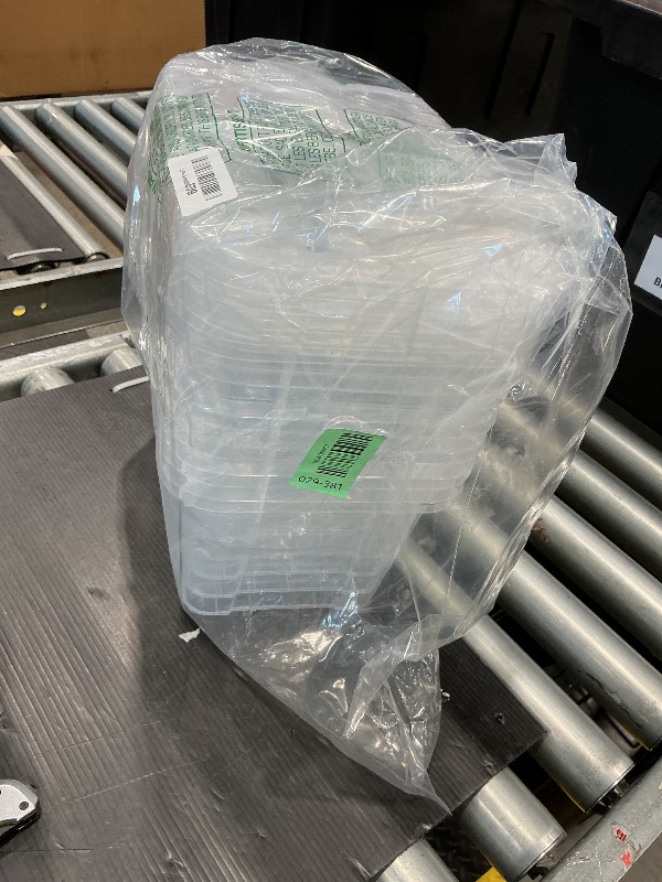 Photo 1 of NUMIFUN Plastic Storage Bins with Lids 6 Pack Storage Organizer, 7 Quart Stackable Storage Bins with Buckle-Up Latches and Handle easy for Home Office Pantry Organization, Clear Lids