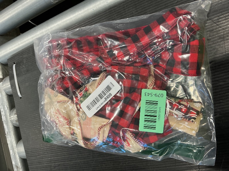 Photo 1 of **NO MAT ONLY BOW**Ckorzen Red Green and White Plaid Rug, 28" x 43" Christmas Front Porch Outdoor Rug, Handwoven Cotton Washable Rug for Layered Door Mats, Holiday Entryway and Home Décor