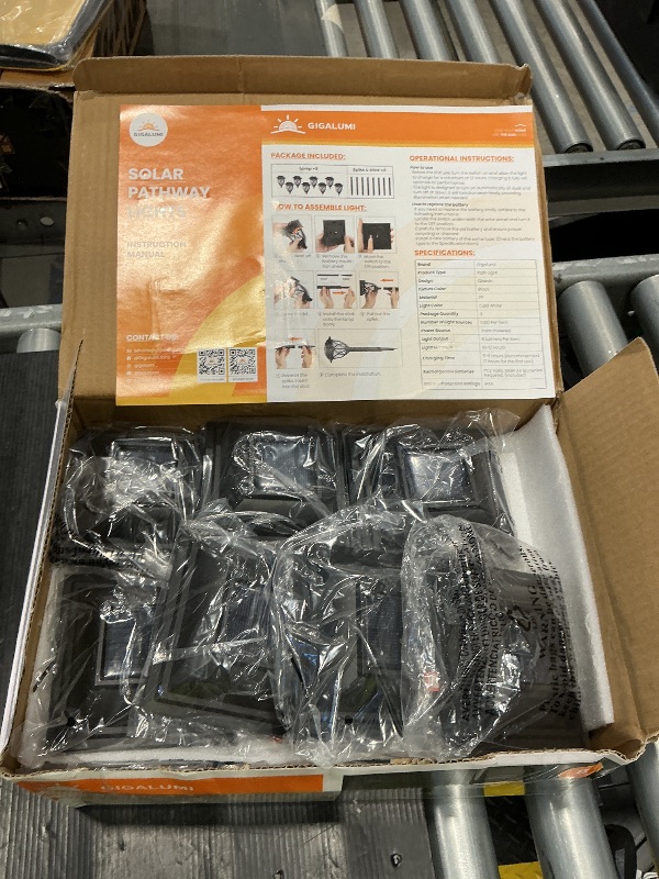 Photo 1 of GIGALUMI Solar Lights Outdoor Waterproof, 8 Pack LED Solar Garden Lights, Outdoor Decorations, Garden Decor for Yard, Patio, Landscape, Planter, Walkway (Cold White)