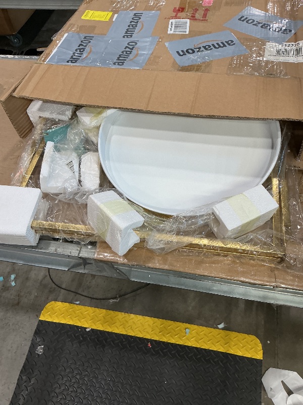 Photo 1 of ***SEE CLERK COMMENTS*** Kate and Laurel Celia Metal Foldable Round Accent Table, Gold Frame, Modern Minimalist Design and Detachable Magnetic Tabletop