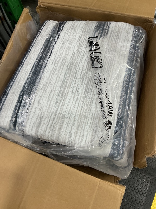 Photo 1 of ***SEE CLERK COMMENTS*** striped area rug (MEASUREMENTS UNKNOWN)