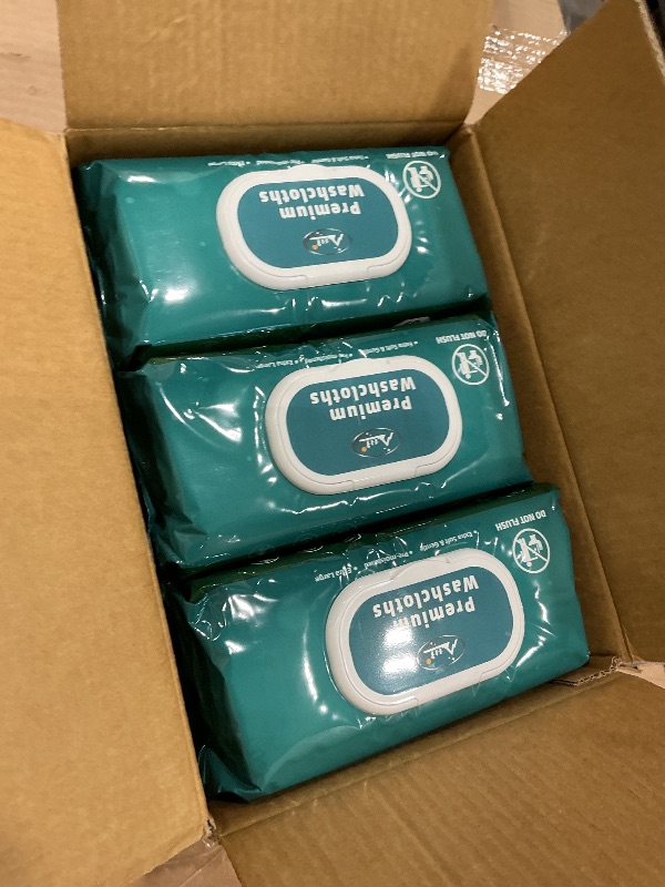 View 2 of [360 Count] Adult Wipes for Elderly, 8" x 12" Extra Large Adult Wipes for Incontinence & Cleansing - Disposable Washcloth for Elderly Bathing No-Rinse - Vitamin E & Aloe