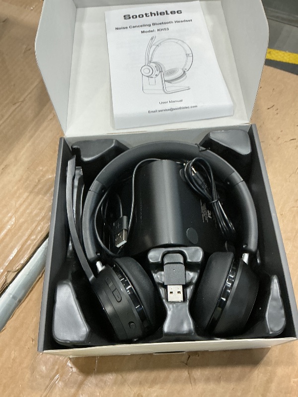 Photo 1 of (Upgraded Version) Wireless Headset, Bluetooth Headset with Noise Cancelling Microphone, Best Headphones with Mic Mute & USB Dongle for PC/Computer/Laptop/Cell Phones/Remote Work/Call Center