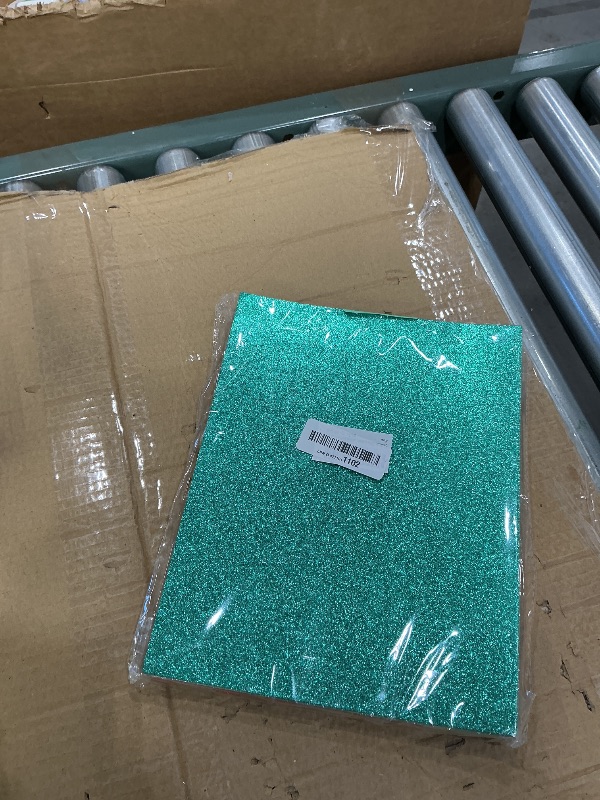 Photo 1 of 50 Sheets Glitter Cardstock Paper Glitter Thick Paper Cards for Birthday Party, Crafts and Invitations (Christmas Green Red, 8 1/2 x 11 inches)