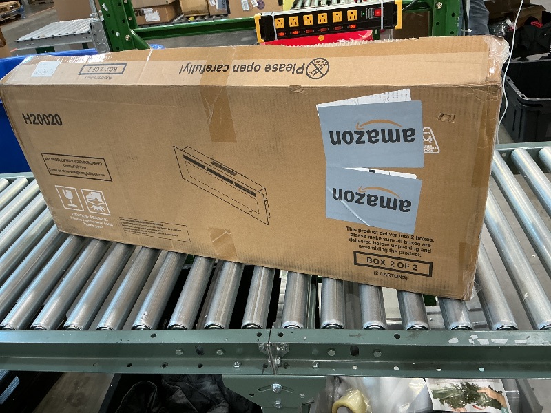 Photo 1 of **PARTIAL SET/check clerk comments**
MXV 80" Fireplace TV Stand, Modern Entertainment Center & 36 Inch Electric Fireplace with Remote Control, LED Light, Fire Place Tv Stand for Living Room for TVs up to 90", Black + Black