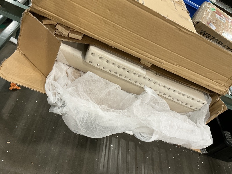 Photo 1 of *PARTIAL SET - See clerk notes*
Ball & Cast Full Size Daybed with Trundle,Upholstered Trundle Bed W/Bedframe Tufted Button & Copper Nail on Arms Design,No Box Spring Needed,Sofa Bed Frame for Bedroom,Guest Room,Beige