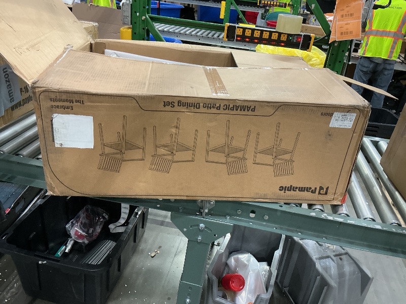 Photo 1 of ***PARTIAL SET*** *USED*
Pamapic 10-Piece Outdoor Dining Set, Patio Aluminum Furniture with Plastic-Wood Table Top & 8 Stackable Chairs, Outdoor Furniture Set for Patio Garden Poolside (Teak)