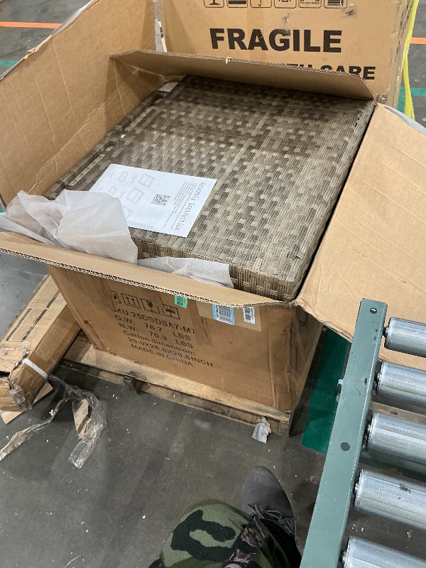 Photo 1 of *PARTIAL SET*
7 Pieces Outdoor Patio Sectional Sofa Couch, Wicker Furniture Patio Conversation Sets with Washable Cushions & Coffee Table for Garden, Poolside, Backyard